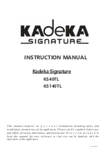 Kadeka Signature KS140TL Instruction Manual preview