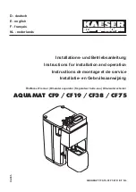 KAESER KOMPRESSOREN AQUAMAT CF9 Instructions For Installation And Operation Manual preview