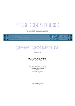 KAHAYAN Proaudio EPSILON MINI Operator'S Manual preview