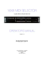 KAHAYAN Proaudio MIDI SELECTOR 16X8 Operator'S Manual preview