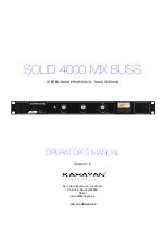 KAHAYAN Proaudio SOLID 4000 MIX BUSS Operator'S Manual preview