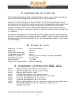 Preview for 6 page of Kaindl BSG 20/2 Operation Manual