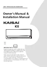 Kaisai ICE KLB Owner'S Manual & Installation Manual preview