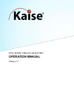 Kaise OPZV Series Operation Manual предпросмотр