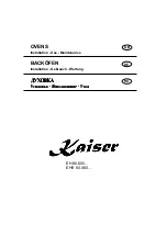 Kaiser EH 80.600 Series Installation - Use - Maintenance preview