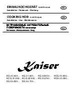 Kaiser KCG 20.290 Series Installation & Use Manual preview