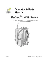 Preview for 1 page of Kaivac 1700 Series Operator'S & Parts Manual