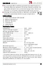 Preview for 21 page of KALEAS LDM 500-60 Operating	 Instruction