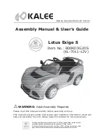 Preview for 1 page of Kalee Lotus Exige S B00KD3G2DS Assembly Manual & User Manual