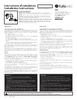 Preview for 1 page of Kalia SPEC Basico BF1771 Installation Instructions