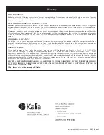 Предварительный просмотр 12 страницы Kalia GRAFIK BF1292 Installation Instructions / Warranty