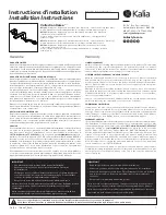 Preview for 1 page of Kalia Kareo BF1985 Installation Instructions