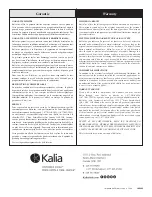 Предварительный просмотр 12 страницы Kalia MASIMO KF1964 Installation Instructions And Warranty