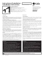 Preview for 1 page of Kalia Moroka BF1911 Installation Instructions