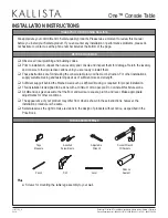 Preview for 2 page of Kallista One P74052 Installation Instructions Manual