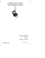 Preview for 1 page of Kallista P70340 Installation And Care Manual