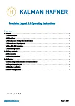 Kalman Hafner Precision Legend 2.0 Operating Instructions Manual preview