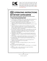 Preview for 2 page of Kalorik FT 26175 Operating Instructions Manual