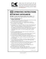 Preview for 2 page of Kalorik HVC 39365 Operating Instructions Manual