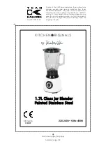 Kalorik Kitchen Originals BL45232 Operating Instructions Manual предпросмотр