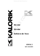 Kalorik USK BL 2 Operating Instructions Manual предпросмотр