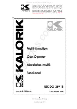 Kalorik USK DO 36918 Operating Instructions Manual preview