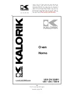 Предварительный просмотр 1 страницы Kalorik USK OV 32091 Operating Instructions Manual