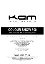 Kam Lighting COLOUR SHOW 800 Instruction Manual preview