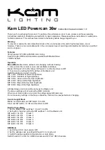 Preview for 1 page of Kam Lighting LED Powercan 36w Instruction Manual