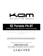 KAM RZ12A Portable PA-BT Instruction Manual preview