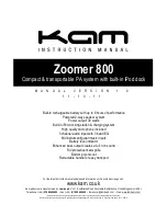 KAM Zoomer 800 Instruction Manual preview