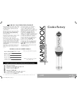Preview for 1 page of Kambrook COOKIE FACTORY KCP100 User Manual