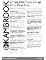 Предварительный просмотр 1 страницы Kambrook KCL10 Series Instruction Manual