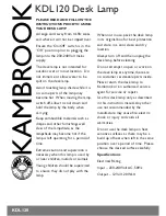 Preview for 1 page of Kambrook KDL120B Instructions