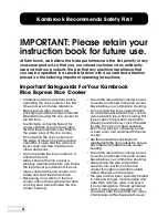 Предварительный просмотр 4 страницы Kambrook KRC150 Instruction Booklet
