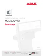 Preview for 1 page of Kamstrup MULTICAL 402 Installation & Maintenance Instructions Manual