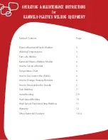 Preview for 2 page of KAMWELD PLASTICS Welding Equipment Operating And Maintenance Instructions Manual