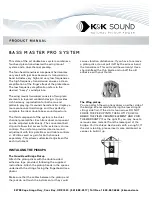 Preview for 1 page of K&K Sound Bass Master Pro Product Manual