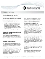 K&K Sound POWERMIX PURE XT Product Manual preview