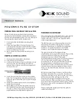 Preview for 1 page of K&K Sound Powermix Pure Product Manual