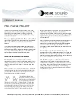 Preview for 1 page of K&K Sound Pre-Phase Product Manual