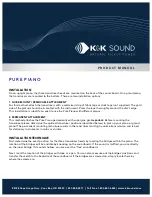 K&K Sound PURE PIANO Product Manual предпросмотр