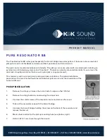 Preview for 1 page of K&K Sound PURE RESONATOR BB Product Manual