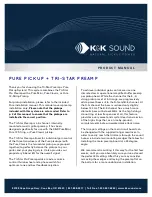 K&K Sound TRI-STAR Product Manual предпросмотр