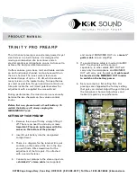 K&K Sound Trinity Pro Product Manual preview