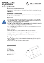 K&M 19708 Information For Use preview