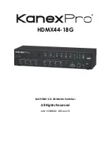 Предварительный просмотр 1 страницы KanexPro HDMX44-18G Manual