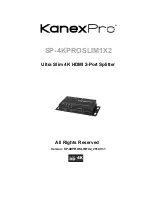 Предварительный просмотр 1 страницы KanexPro SP-4KPROSLIM1X2 User Manual