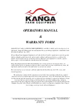 Preview for 1 page of Kanga 1200906 Operator'S Manual