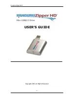 Preview for 1 page of Kanguru Zipper HD User Manual